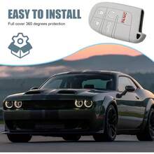 Key Fob Cover, All Inclusive Drop Proof Remote Key Silicone Protective Case, Compatible With JEEP Dodge (Gray) - Gray - View 6