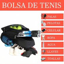 R-B de Tenis la de Tenis Para Mueres y ores B de Tenis Grande la Pa para Raqus Bádminton Squas Pickleball Pelotas y Otros Accesos Deportivos. - negro - Ver 6