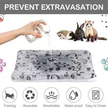 Haull - Juego de 4 fundas de cama de conejillo de indias impermeables para invierno, forro de jaula de felpa suave para perro y gato, reversible, acogedora almohadilla de orina de animales, lavable - ‎Como se muestra en la imagen. - Ver 5