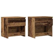 Comodini vidaXL, 2 pezzi, legno di recupero, 40x30x39 cm, legno ingegnerizzato - Castano - Visualizzare 1