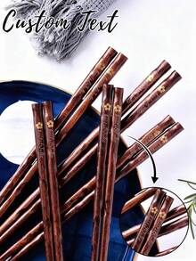 1 Đôi Đũa gỗ tối màu Nhật Bản khắc tên theo yêu cầu, Đũa kiểu Á khắc tên riêng cho bữa tối sushi, Đũa chống trượt tái sử dụng sang trọng cho gia đình, nhà hàng, khách sạn, Quà tặng lãng mạn cá nhân hóa cho Ngày Valentine, Kỷ niệm, Quà tặng lễ hội cho Giáng sinh, Năm mới, Lễ Tạ ơn, Halloween, Phục sinh, Đũa lễ hội phương Đông độc đáo cho mùa cưới, Quà tặng cặp đôi, Trang trí tiệc tùng, Đũa khắc chữ theo yêu cầu cho sinh nhật bất ngờ và các dịp đặc biệt. - nhiều màu - Xem 2