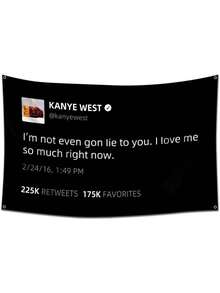 Eksent Tweet Flag- I'm Not Even Gon Lie To You. I Love Me So Much Right Now Flag West Tapestry (3x5 Feet, Heavy Duty, 150D Polyester) For College Dorm Man Cave - 彩色 - 查看 2