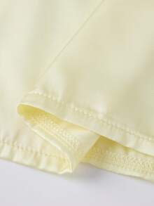 Women's Pajamas Set Long Sleeve Turn Down Color Ruffled Button Up Tops And Elastic Waist Pants Lounge Wear 2 Pcs Set - Amarillo - Ver 8