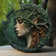 CIF BUY ELF BAR Brand Thanksgiving Aluminum Metal Sign With Wreath, Rustic Round Fall Holiday Wall Decor For Door Apartment Home Party T - 彩色 - 查看 2