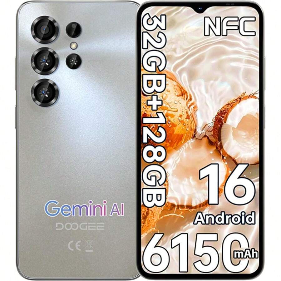 DOOGEE Note 56 X PRO Android 16 解鎖手機-32GB+128GB/TF 2TB 智慧型手機,6150mAh 電池,6.56" 螢幕,13MP 相機,4G 雙卡手機,8.45mm 超薄/Gemini AI/3.5mm 耳機孔/GPS/NFC/BT5.0 - 鈦霧灰 - 查看 1