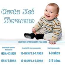 Paquete de 5/12 Calcetines para Bebé, Lindos Calcetines Antideslizantes para Niños con Agarre y Anticaída, Fabricados con Algodón Orgánico, Respirable, para Niños y Niñas - 1-3 Años-Multicolor - 1 - Ver 6