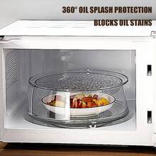 1个带手柄的多功能微波炉防溅罩 - 耐热高达200°C，360°防溅罩，保持蔬菜、水果和菜肴的温度 - 适用于大多数微波炉、冰箱和冰柜，易于抓握，适合备餐，塑料材质防油防溅，可堆叠且易于清洁，适用于餐厅、露营、户外烧烤和日常家庭使用，厨房备餐配件 - 彩色 - 查看 7