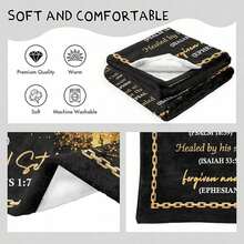 God Blanket - Christian/Religious/Inspirational/Bible/Inspirational/Spiritual/Faith Based/Catholic Gifts For Men - Mens Christian Gifts - Pastor Appreciation Gifts, Cozy Soft Flannel Blanket & Suitable For Birthday Anniversaries, Valentine's Day, Thanksgiving, Christmas, Halloween, Wedding, New Year Gifts Provide Personalized Ideal Gifts For Her, Him, Family Members, Boyfriends, Girlfriends, Fathers, Family Members, Mothers, Lovers, Daughters, Sons, Grandfathers, Grandmothers, Friends, Classmates And Pets.Sofa, Bed, Car, Bedroom, Living Room, Office, Outdoor Camping, Beach, Wall Decoration, Bedroom Decor,  Halloween Blanket, Fall Decor, Fall Decorations For Home, Christmas Party Theme Blanket, Christmas Decor, Office Decoration - Mixed Colors - View 8