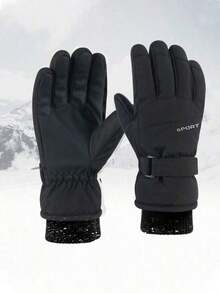 1 Pair Professional Ski Gloves, Waterproof, Windproof, Warm, Touchscreen Compatible, Unisex Design Suitable Skiing, Snowboarding, Winter Outdoor Sports, Black, Random Color Dispatch MANC - 多色 3 - 查看 1
