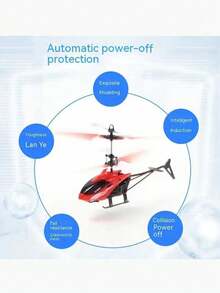 1 Set Children's Induction Flying Helicopter Toy, Rechargeable & Crash-Resistant, Suitable For Kids' Birthday Gift (Some Accessories' Style And Color Are Random), Remote Control Style Is Random - Multicolor - View 6