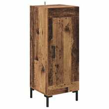 Buffet vidaXL en bois ancien recyclé, 34,5 x 34 x 90 cm, bois composite et fer - Tabac - Voir 3