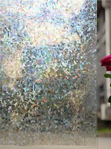 1卷彩色隐私窗膜，彩虹效果防紫外线静电吸附窗贴，适用于家居装饰，宽度可选11.84/17.53/19.68英寸 - 無色 - 查看 15