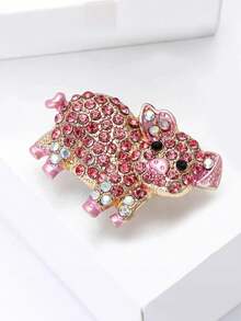 1 PC Creative Pink Pig Brooches For Women - Diamond-Studded Pink Pig Chest Ornaments, Stylish And Exquisite Clothing Accessories That Are Perfect For Individuality And Versatile Wear. Neckline Pins To Prevent Showing Through. Luxurious And Fashionable Accessories For Suits And Coats. Suitable For Wearing When Going Out. Exquisite Clothing Pins. A Gift For Women On Valentine's Day. Gifts For Mother, Father, Graduation, And Teacher - Multicolor - View 6