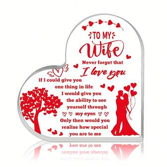 1Pc Wife Stocking Stuffers I Love You Gifts For Her Christmas Gifts For Wife From Husband Acrylic Home Desk Decor Christmas Gifts For Her Romantic Gift For Her Mothers Day Valentines,Valentine's Day Decor,Room Decor,Home Decor,Bedroom Decor,Living Room Decor,Room Decor Aesthetic,Gifts For Women