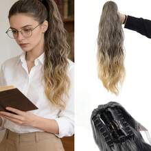 20 Inch Curly Ponytail Extension For Women - Heat-Resistant Synthetic Fiber, Ombre Color Wig For Parties, Weddings & Evening Events, Easy-To-Wear Clip-In Design - 彩色 - 查看 11