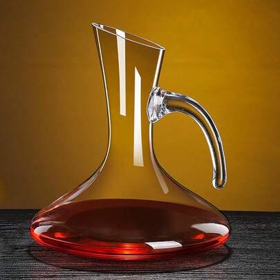 Crystal Wine Decanter And Aerator 100% Lead-Free Glass Carafe Elegant Wine Decanter For Red Wine  Crystal Decanter Set With Aerating Spout For Wine Lovers 1.5L-2
