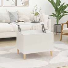 Table basse vidaXL blanche 60 x 44,5 x 45 cm, matériau à base de bois - Blanc - Voir 4