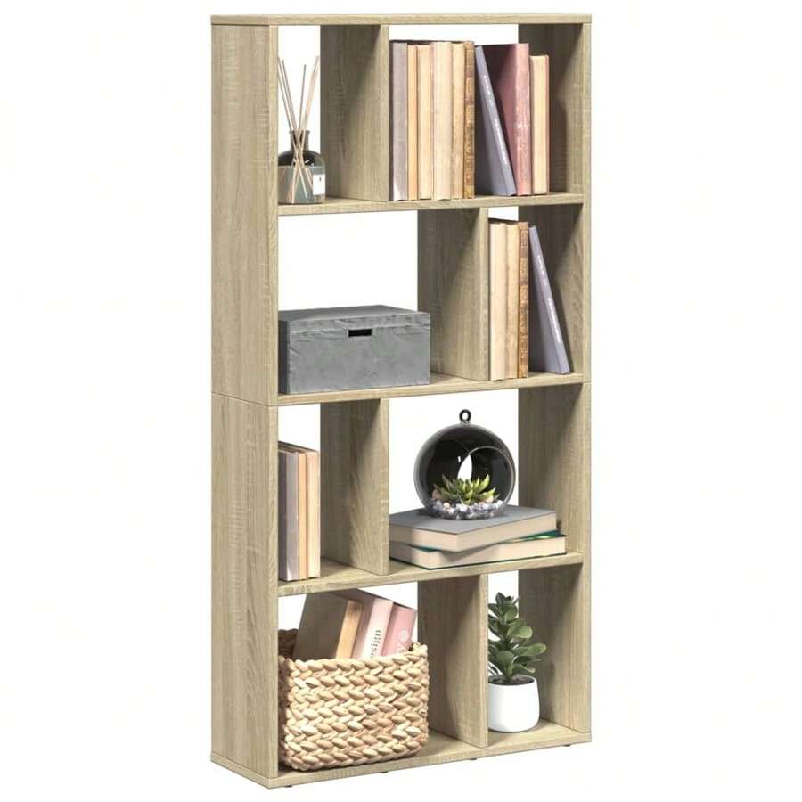 vidaXL Bücherregal Sonoma-Eiche 60x20x120 cm Holzwerkstoff - Braun - Übersicht 1