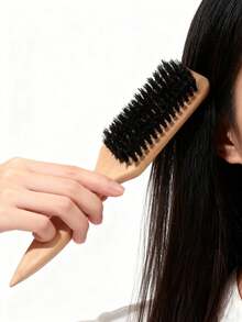 1 lược chải râu lông lợn rừng Unisex, giúp tạo kiểu tóc đuôi ngựa bóng mượt, thuần hóa tóc xoăn, kiểm soát đường chân tóc, lược gỡ rối - Có đuôi thuôn rộng giúp dễ dàng rẽ ngôi, tạo kiểu, đánh bóng và làm mượt tóc, phù hợp cho cả nam và nữ, được đề xuất làm quà tặng Giáng sinh - Nhiều màu - Xem 6