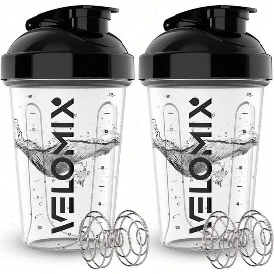 2 Pack 20oz Protein Shaker Bottles With Stainless Steel Whisk Balls Leakproof Lid Odor Resistant Sealing Ring For Gym Fitness Travel Sports Workout Shakes Healthy Drinks Daily Use For Men Women Easy To Clean Durable Plastic Essential Workout Accessories - Clear Prime - 查看 1
