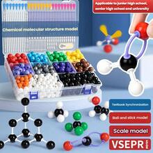 39/135/207pcs. Plus A Small Wrench. Chemistry Molecular Structure Model Ball And Stick Ratio Model, Crystal And Organic Molecule Atom Demonstration Teaching Tool, Experiment Equipment. Basic/Advanced/Deluxe Version. Back To School Season. Learning Supplies To Help Students Improve Grades.