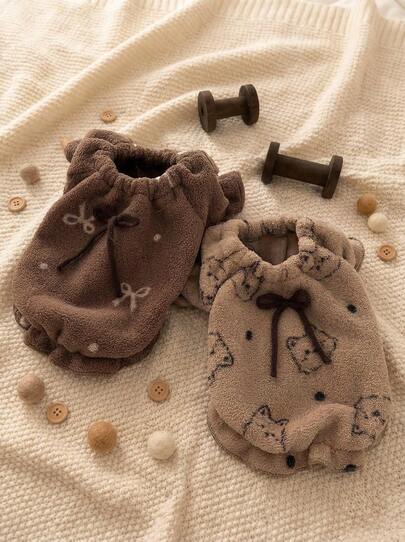 PETSIN Pet Clothes Puppy Clothes Puppy Sweater Clothes For Kittens - Soft Warm Palace Style Pet Dress With Bowknot, Loungewear For Small Medium Dogs Cats