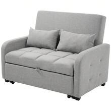 Living Room Sofa, Foldable Sofa Bed With Adjustable Backrest, 2-Seater Sofa, Ideal For Living Room, Apartment, Guest Room - Light Grey - View 3