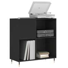Mueble para discos vidaXL negro, 84,5 x 38 x 89 cm, material a base de madera. - Negro - Ver 1