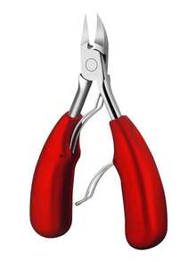 Cortaúñas de pico de águila, cortaúñas para uñas gruesas, herramienta para uñas encarnadas, mango de goma negro/rojo, tijeras de uñas de acero inoxidable - Rojo - Ver 6