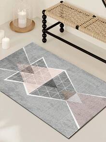 Geometric Pattern Luxurious Minimalist Style Indoor Decorative Rug, Faux Wool Material Living Room Sofa Carpet, Bedroom Rug, Bedside Anti-Slip Mat, Dining Room Kitchen Carpet, Office Chair Pad, Entryway Doormat, Outdoor Camping Blanket - Multicolor-11 - View 16