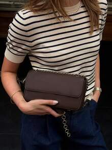 FOR BEAUTY 女士春夏条纹圆领短袖针织衫，新款休闲简约舒适宽松套头衫，时尚优雅，适合日常穿着 - 彩色 - 查看 5