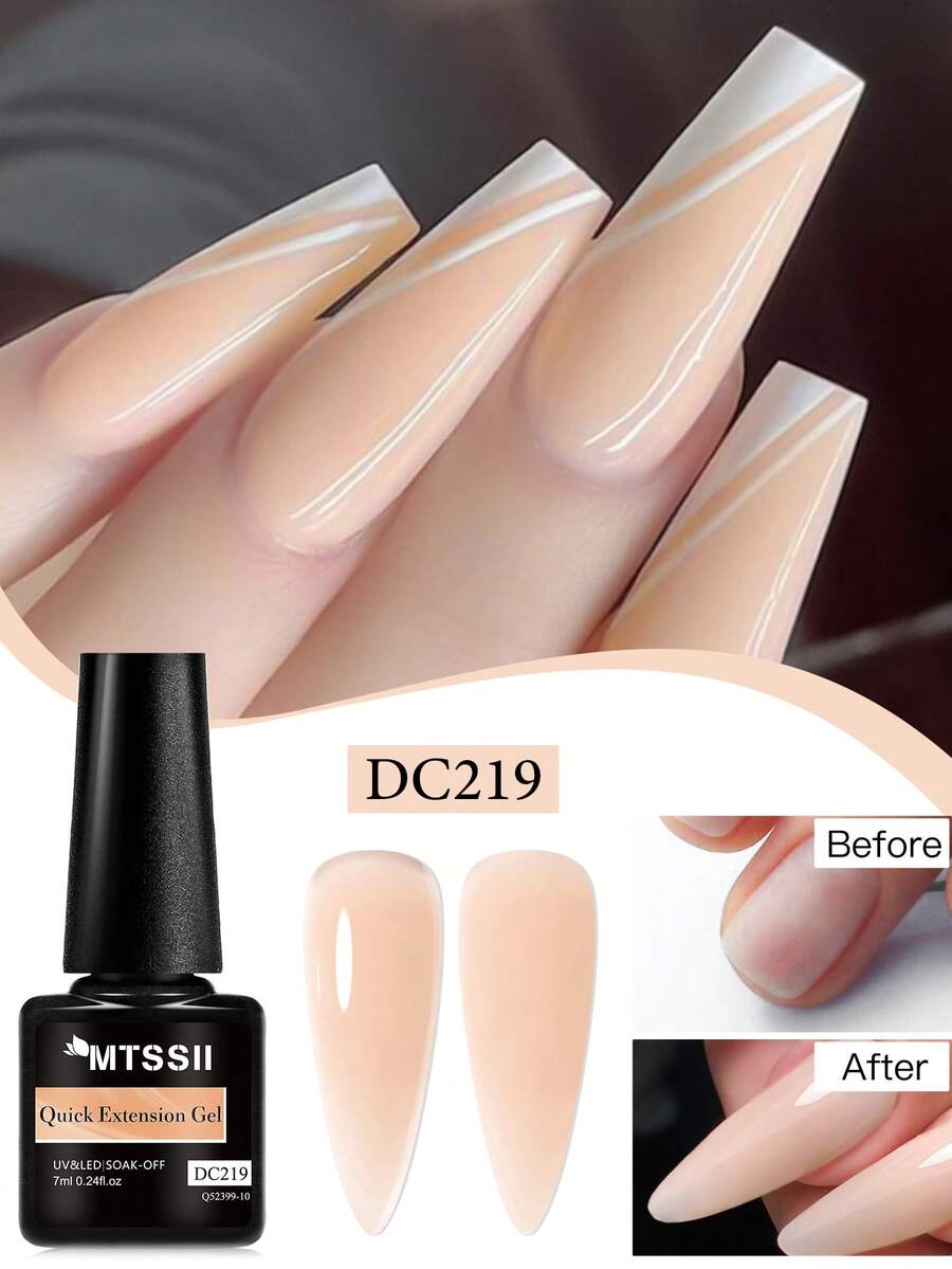 Mtssii 7ml Milky White Quick Extension Gel Nail Polish Nude Pink Clear Construct Hard Builder Gel For Nails Semi Permanent Acrylic Extension Nail Art Varnish Nail Strengthening Gel - 彩色 - 查看 1
