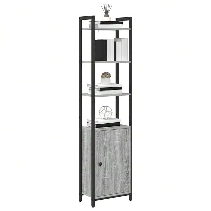 Estantería vidaXL Sonoma gris 40 x 24 x 161 cm, madera compuesta - Gris - Ver 1