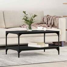 Table basse vidaXL aspect chêne noir 81 x 50 x 40 cm Matériau à base de bois - Noir - Voir 2