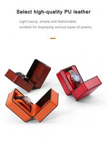 2 件手表盒和便携包，简约时尚 PU 皮革手表收纳盒单表礼盒，珠宝收纳盒腕表盒，适合所有手表款式 - 均碼 - 查看 11