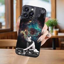 DJ Operator Figure Design,  Creative Angel Eye TPU Phone Case For Men And Women, Comfortable Grip, Shockproof And Anti-Fouling Soft TPU Protective Cover For Apple  Series Up To  17/17 Pro/17 Air/17 Pro Max,  Antifouling Cover - 黑色 - 查看 3