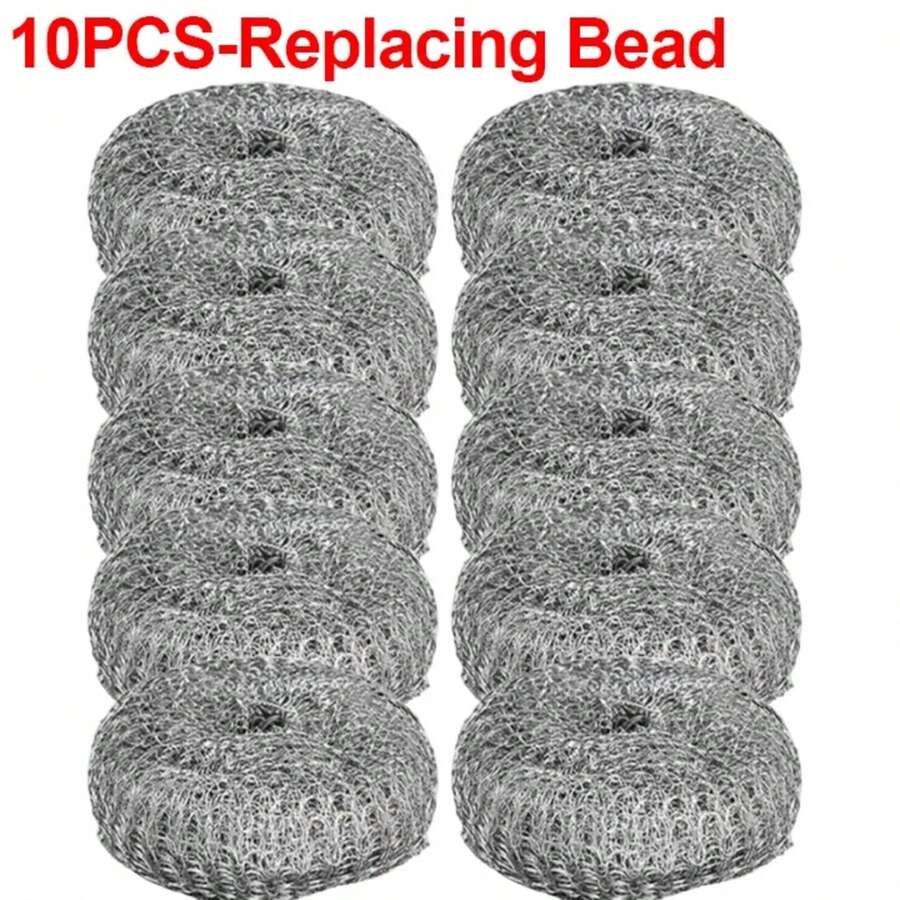 Cepillo de olla de acero inoxidable con, bola de alambre para lavavajillas de alta resistencia, depurador de Metal para herramienta de limpieza de cocina casera, 1-10 Uds. V04J - 10 piezas - Reemplazo de cuentas - Ver 1