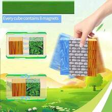 Magnetic Building Blocks, Magnetic Toy Blocks, Magnetic Cubes, Magnetic Square Toys, Sensory STEM Toys, Magnetic Building Blocks Starter Set - Develop STEM Skills, Inspire Creativity, Improve Problem-Solving Abilities, Travel & Outdoor Games (Random Color) - Multicolor - View 4