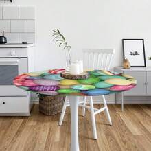 Pardick Colorful Eggs Round Fitted Tablecloth With Easter Easter Round Table Cover Waterproof Wipeable Polyester Circle Table Cloths For Kitchen Party Patio Holiday Decor Fit For 40\-44\ Tables,42inch(Round),A08:AEasterEgg - A08:aEasterEgg - View 8