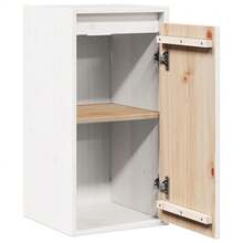 Mobiletto a muro vidaXL bianco 30x30x60 cm in legno massello di pino - Bianco - Visualizzare 5