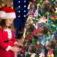 zxr Roowest 12 Piezas Adorno Navideño de Cascabeles Grandes 8 cm Cascabeles Gigantes Adorno para Árbol de Navidad con Cinta para Manualidades Corona Decoración de Exteriores DIY Latón125 - latín - Ver 5