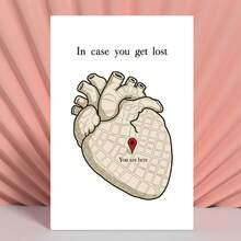 Kartu dan Amplop Jantung yang Akurat Secara Anatomi - Surat Cinta Bertema Medis, Dengan Penanda "Kamu di Sini", Desain Anatomi Jantung, Cocok untuk Dokter, Pasangan Jiwa, Pasangan Jarak Jauh - Hadiah Hari Valentine, Ulang Tahun, Ulang Tahun Pernikahan - Amplop Merah Elegan - jantung - View 4