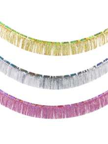 Cortina de lluvia láser 2025 nueva para decoración de fiesta de cumpleaños, telón de fondo de boda, colgante de pared con flecos, banner de cortina de lluvia - Multicolor - Ver 10