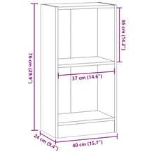 vidaXL Bücherregal Räuchereiche 40x24x76 cm Holzwerkstoff - Braun - Übersicht 3