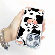 Bonita funda para teléfono con dibujos de vacas Compatible con fundas para teléfonos   17  16 Pro Max  15 Pro Max  13 y  12 Fabricada en material TPU resistente a caídas, resistente al desgaste y cómoda de sostener Un gran regalo para familiares, amigos, seres queridos, novios/novias y para Navidad y Año Nuevo - transparente - Ver 6