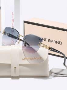 Kacamata Fashion Gradien Ringan LINFEMAND, Kacamata Unisex dengan Gagang Logam untuk Pesta, Gala, Liburan, dan Hadiah - MultiWarna - View 8