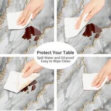 Marble Texture Round Fitted Tablecloth With Elastic Edge Grey Marble Small Round Table Cover Wipeable Circle Table Cloths For Outdoor Party Patio Kitchen Decor Fit For 40inch-44inch Tables,42inch(Round),D:Marble - D:marble - View 6