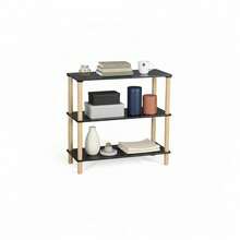 Ecommerc3 MOBLEKIT | Auxiliary Shelves In Wood, Metal And Bamboo With Screwless Assembly, Multifunctional Furniture With Different Levels For Storage, Books, Shoes And Home Decoration - Negro - 80x35x75 cm - View 10