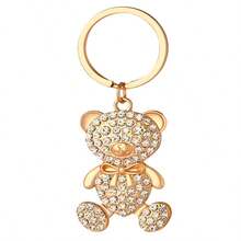 Gold Bear Keychain With Burlap Drawstring Card, Suitable For Wedding, Bride Or Birthday Party Gifts, Souvenirs, Decorations And Memorabilia, Wedding Guest Favors, Wedding Gifts For Guests, Valentine's Day Gifts - Golden Diamond Bear - View 13