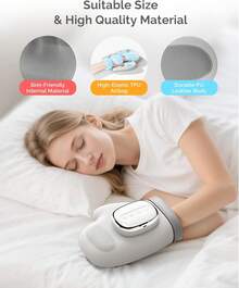 AIRSEE Hand Massager With Heat And Compression For Arthritis Carpal Tunnel Relief, 3 Massage Modes 3 Heating Levels 5 Intensities, Cordless Rechargeable Portable Pain Relief, Gift For Women Men - xám - Xem 7